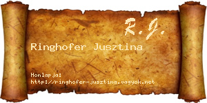 Ringhofer Jusztina névjegykártya